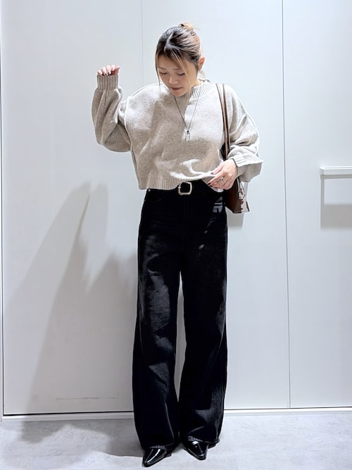 3サイズ展開XS-L】サイドパネルヴィンテージライクワイドデニム【低