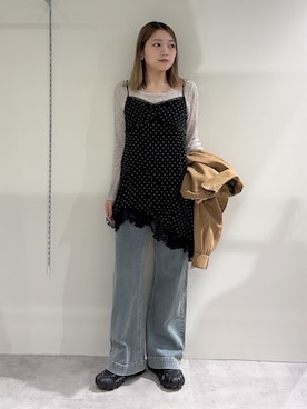 「FREE'S MART（フリーズマート）のアイテム（ジャケット/アウター）」を使った、kurumi_.mfmさん（レディース・158cm）の春コーディネート