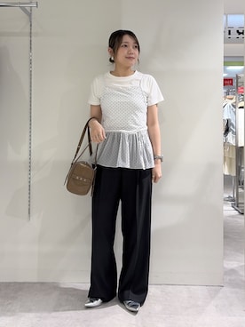 「FREE'S MART（フリーズマート）のアイテム（パンツ）」を使った、kurumi_.mfmさん（レディース・158cm）の夏コーディネート