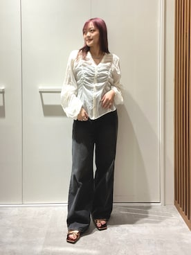 「ブラウスが主役の春コーデ」｜kurumi_.mfmさん（レディース・158cm）の春コーディネート