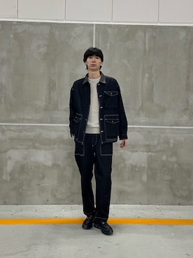 「アイテム（カバーオール）」を使った、yosk1028さん（メンズ・180cm）の秋コーディネート