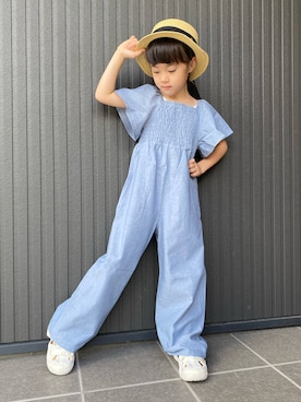 「アイテム（サロペット/オーバーオール）」を使った、tamapicoさん（キッズ・110cm）の夏コーディネート