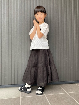 「アイテム（スカート）」を使った、tamapicoさん（キッズ・110cm）の夏コーディネート