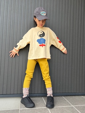 「BREEZE（ブリーズ）の【リブ素材】DAISUKI リブパンツ（その他パンツ）」を使った、tamapicoさん（キッズ・110cm）の秋コーディネート