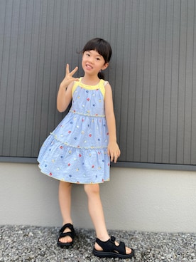 「アイテム（タンクトップ）」を使った、tamapicoさん（キッズ・110cm）の夏コーディネート