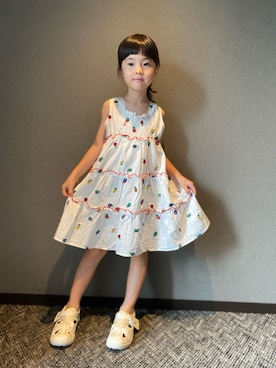 「IFME（イフミー）の【別注】IFME / メッシュ スニーカー 2025（15～22cm）（サンダル）」を使った、tamapicoさん（キッズ・110cm）の夏コーディネート