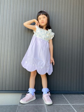「アイテム（ジャンパースカート）」を使った、tamapicoさん（キッズ・110cm）の秋コーディネート