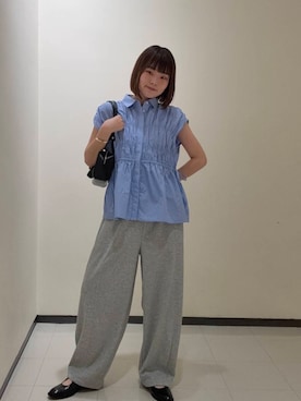 「シャーリング」｜わらちゃんさん（レディース・162cm）の夏コーディネート