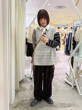 「ラガーシャツ」｜わらちゃんさん（レディース・162cm）の秋コーディネート