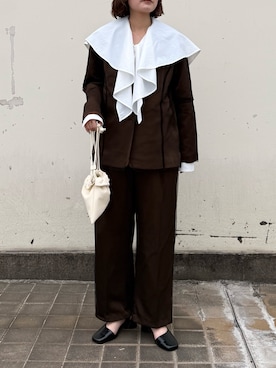 「KBF（ケイビーエフ）のアイテム（バッグ）」を使った、わらちゃんさん（レディース・162cm）の春コーディネート