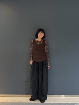 「KBF（ケイビーエフ）のアイテム（タンクトップ）」を使った、わらちゃんさん（レディース・162cm）の夏コーディネート