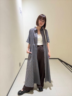「ローファー」｜「アイテム（スニーカー）」を使った、わらちゃんさん（レディース・162cm）の夏コーディネート