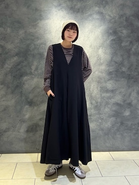 「アイテム（ワンピース）」を使った、わらちゃんさん（レディース・162cm）の秋コーディネート