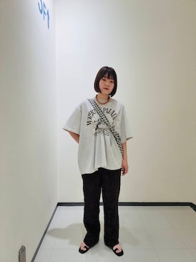 「トングサンダル」｜「アイテム（アクセサリー）」を使った、わらちゃんさん（レディース・162cm）の夏コーディネート