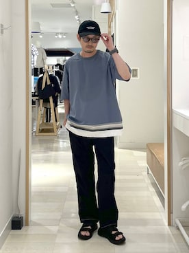 「GLOBAL WORK（グローバルワーク）のアイテム（帽子）」を使った、ゆーすけさん（メンズ・176cm）の夏コーディネート