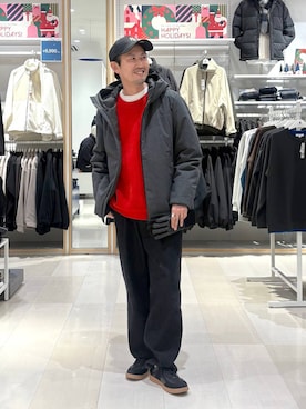 「おでかけ」｜「アイテム（帽子）」を使った、ゆーすけさん（メンズ・176cm）の冬コーディネート