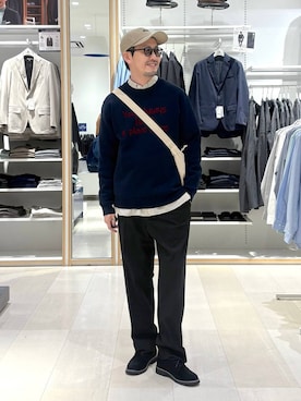 「GLOBAL WORK（グローバルワーク）のアイテム（帽子）」を使った、ゆーすけさん（メンズ・176cm）の冬コーディネート