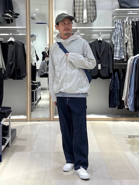 「GLOBAL WORK（グローバルワーク）のアイテム（帽子）」を使った、ゆーすけさん（メンズ・176cm）の春コーディネート