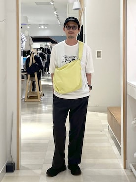 「GLOBAL WORK（グローバルワーク）のアイテム（帽子）」を使った、ゆーすけさん（メンズ・176cm）の夏コーディネート