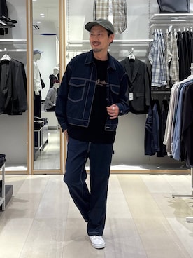 「GLOBAL WORK（グローバルワーク）のアイテム（帽子）」を使った、ゆーすけさん（メンズ・176cm）の春コーディネート