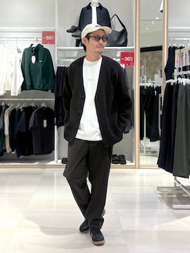 「アイテム（カーディガン/ボレロ、その他）」を使った、ゆーすけさん（メンズ・176cm）の秋コーディネート