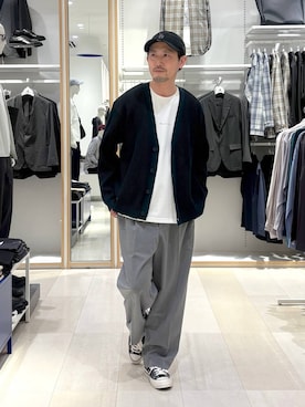 「GLOBAL WORK（グローバルワーク）のアーバンクリーンワイド/576869（その他パンツ、グレー系）」を使った、ゆーすけさん（メンズ）の春コーディネート