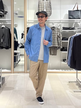 「GLOBAL WORK（グローバルワーク）のアイテム（帽子）」を使った、ゆーすけさん（メンズ・176cm）の春コーディネート