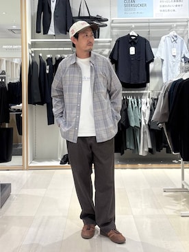 「GLOBAL WORK（グローバルワーク）のSOLOTEX(R)お手入れらくらく/イージーパンツ/612488（その他パンツ、ブラウン系）」を使った、ゆーすけさん（メンズ）の春コーディネート
