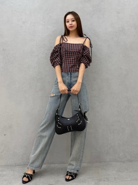 「EATME（イートミー）のアイテム（サンダル）」を使った、SHINRIさん（レディース・165cm）の秋コーディネート