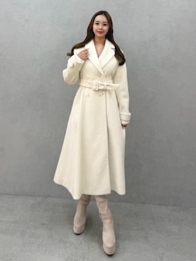 「アイテム（その他アウター、ホワイト系）」を使った、SHINRIさん（レディース・165cm）の冬コーディネート