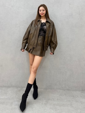 「アイテム（ブルゾン）」を使った、SHINRIさん（レディース・165cm）の秋コーディネート
