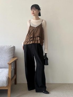 「アイテム（キャミソール）」を使った、0118momoさん（レディース・164cm・20代）の秋コーディネート