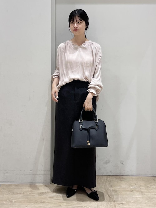 セール】割繊シャーリングブラウス/2WAY・イージーケア（シャツ