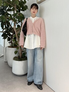 「VIS（ビス）のアシンメトリーフレアーシャツ（シャツ/ブラウス）」を使った、0118momoさん（レディース・164cm）の秋コーディネート