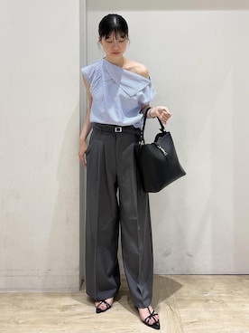 「アイテム（スラックス）」を使った、0118momoさん（レディース・164cm・20代）の夏コーディネート