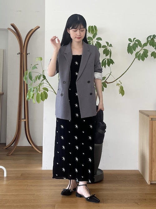 divka ディウカ  ベロア カットソー ワンピース セール】刺繍アソートベロアワンピース/2WAY（ワンピース）｜VIS