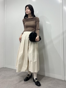 「オフショルダー」｜0118momoさん（レディース・164cm・20代）の冬コーディネート