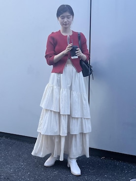 「マキシ」｜「アイテム（ブーツ）」を使った、0118momoさん（レディース・164cm）の秋コーディネート