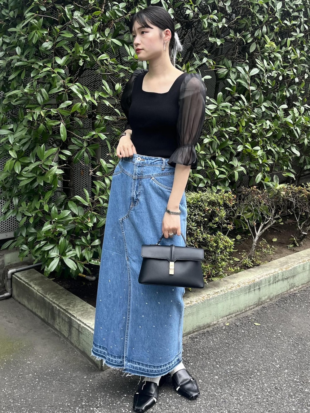 Jane Marple デニム スカート インディゴ ブルー DEEP BLUE（ディープブルー） デニム ロング カーゴ スカート
