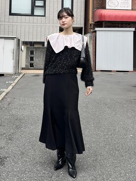 「セレモニーコーデ」｜「アイテム（ブーツ）」を使った、0118momoさん（レディース・164cm）の秋コーディネート