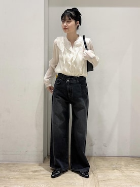 「アイテム（バレッタ/ヘアクリップ）」を使った、0118momoさん（レディース・164cm・20代）の秋コーディネート