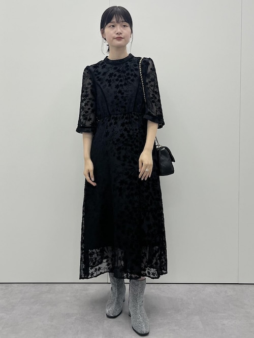 セール】flocky dot one piece フロッキードットワンピース