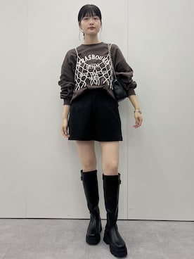 「フェスコーデ」｜「アイテム（スウェット）」を使った、0118momoさん（レディース・164cm）の秋コーディネート
