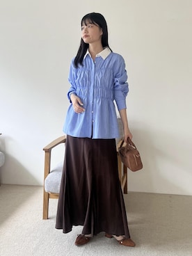 「シャーリング」｜0118momoさん（レディース・164cm）の秋コーディネート