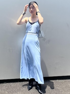 「ライトブルー」｜「アイテム（ワンピース）」を使った、0118momoさん（レディース・164cm）の夏コーディネート