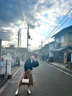 「Heather（ヘザー）のアイテム（その他アウター）」を使った、kirara233さん（レディース・160cm）の秋コーディネート