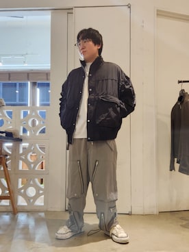 「ファッションを楽しもう」｜「アイテム（ミリタリージャケット）」を使った、yangyange_eさん（メンズ・173cm）の冬コーディネート