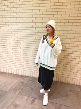 「plain-me（プレインミー）のアイテム（トップス）」を使った、Cocoさん（レディース・170cm）の秋コーディネート