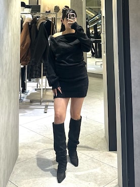 「アイテム（シュシュ）」を使った、misakiさん（レディース・160cm）の冬コーディネート