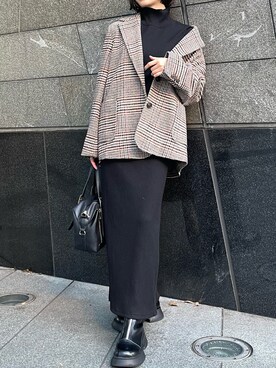 「NWITH.」｜おかもとみづきさん（レディース・156cm）の冬コーディネート